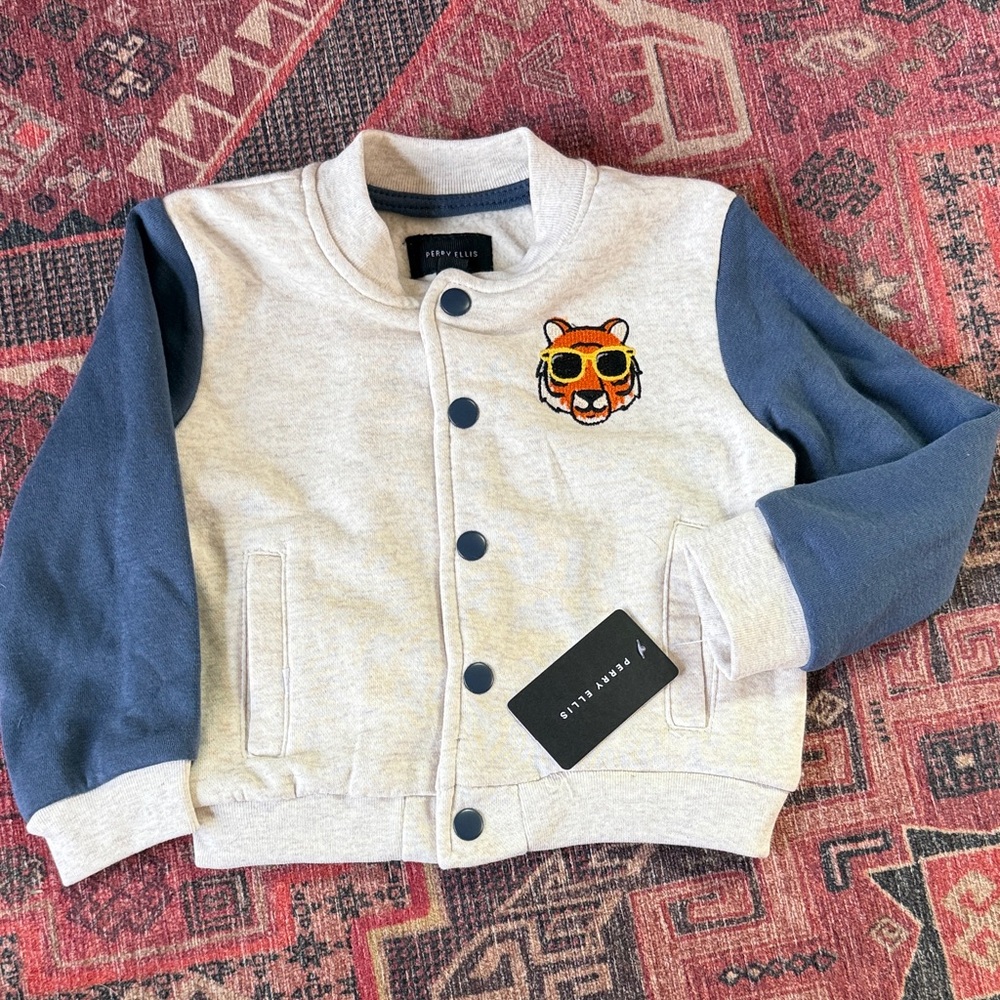 Perry Ellis Gray and Blue Kids Jacket
